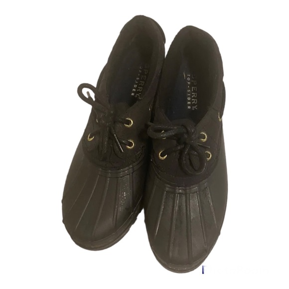 Sperry Top Sider Duck Shoes Womens Size 8.5 Black Rubber Soles - Picture 6 of 8